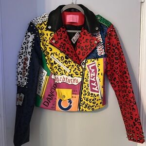 Azalea Wang Colorful Moto Jacket